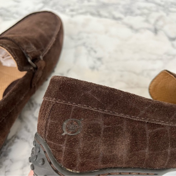 Born croc Embossed brown suede loafers unisex men’s size 9.5 women’s size 10.5 - Picture 7 of 12